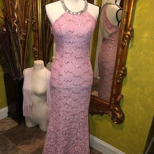Pink lace dress